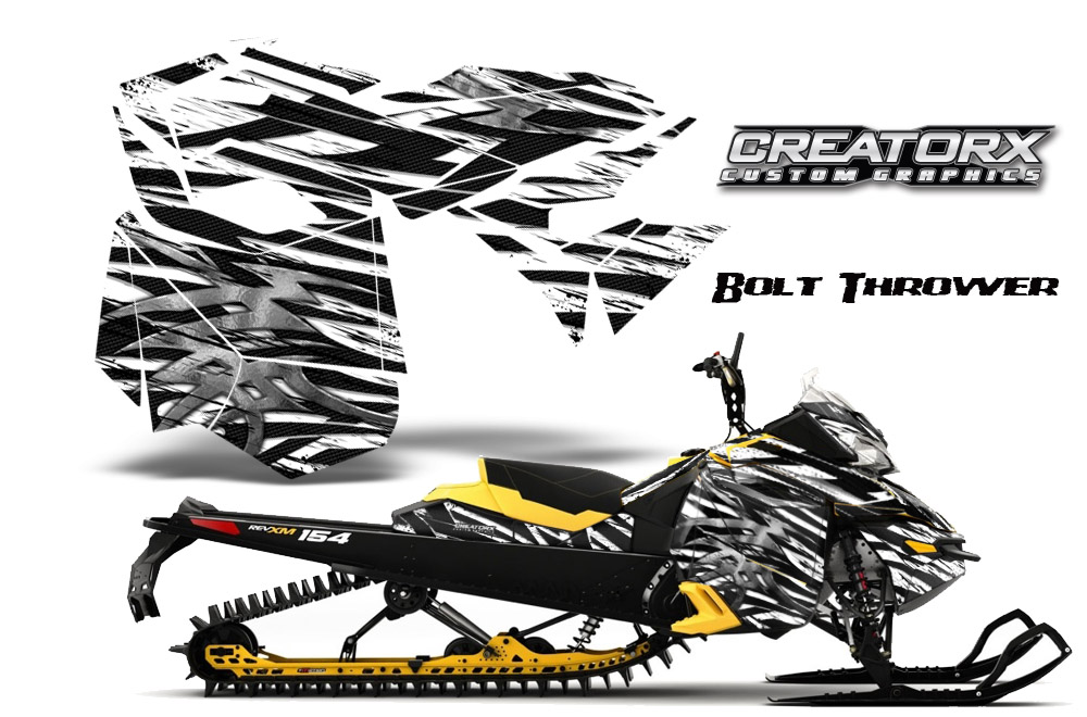 Skidoo Rev XM Graphics Kit Bolt Thrower White YB